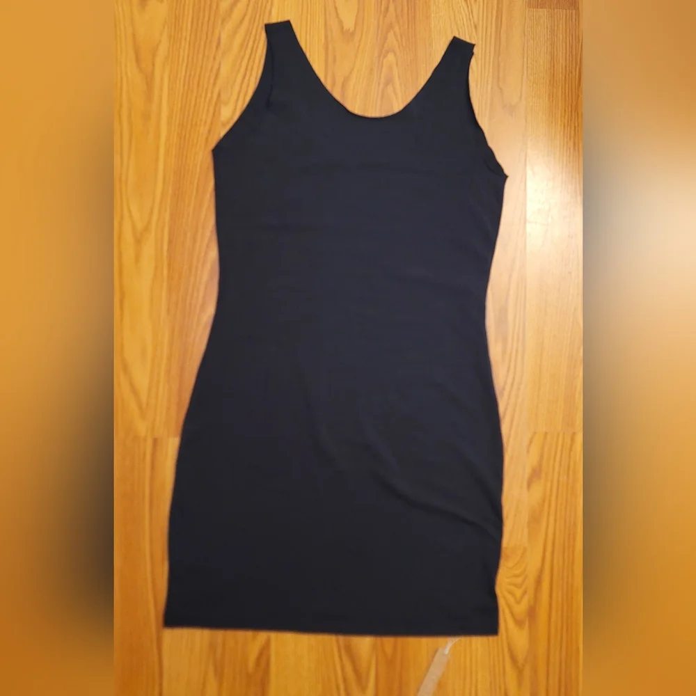 NWT SKIMS Sleep Cotton Jersey Mini Dress Nightgown Scoop Neck Sz Lrg Soot/Black - Picture 7 of 16